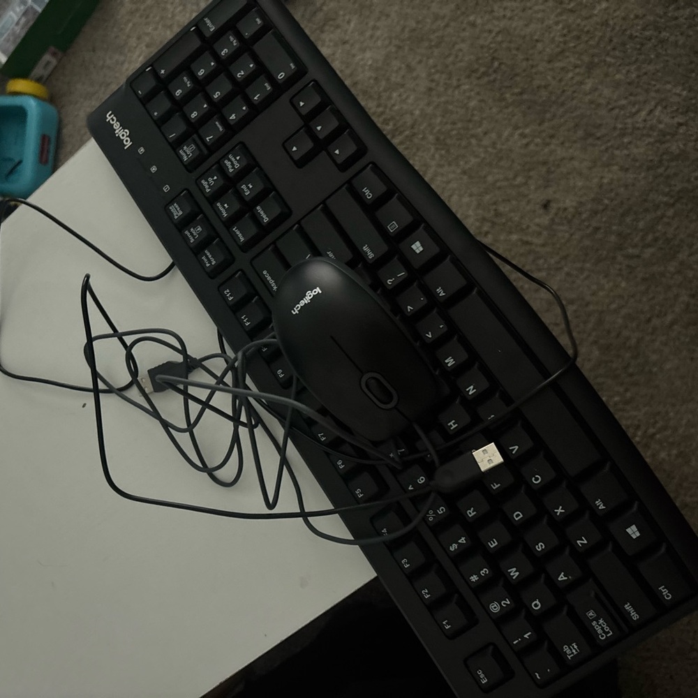 Logitech Black Wired Keyboard and Mouse Set